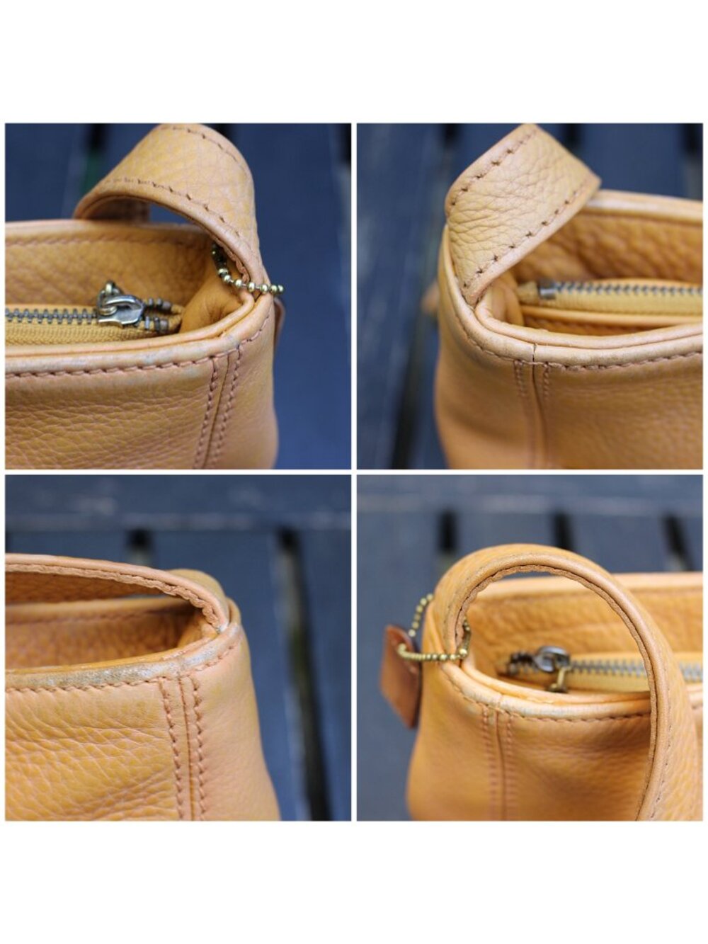 Coach Vintage - Sonoma Pocket Zip Natural Grain Bag 4924 -Marigold - Costa Rica - Picture 12 of 14